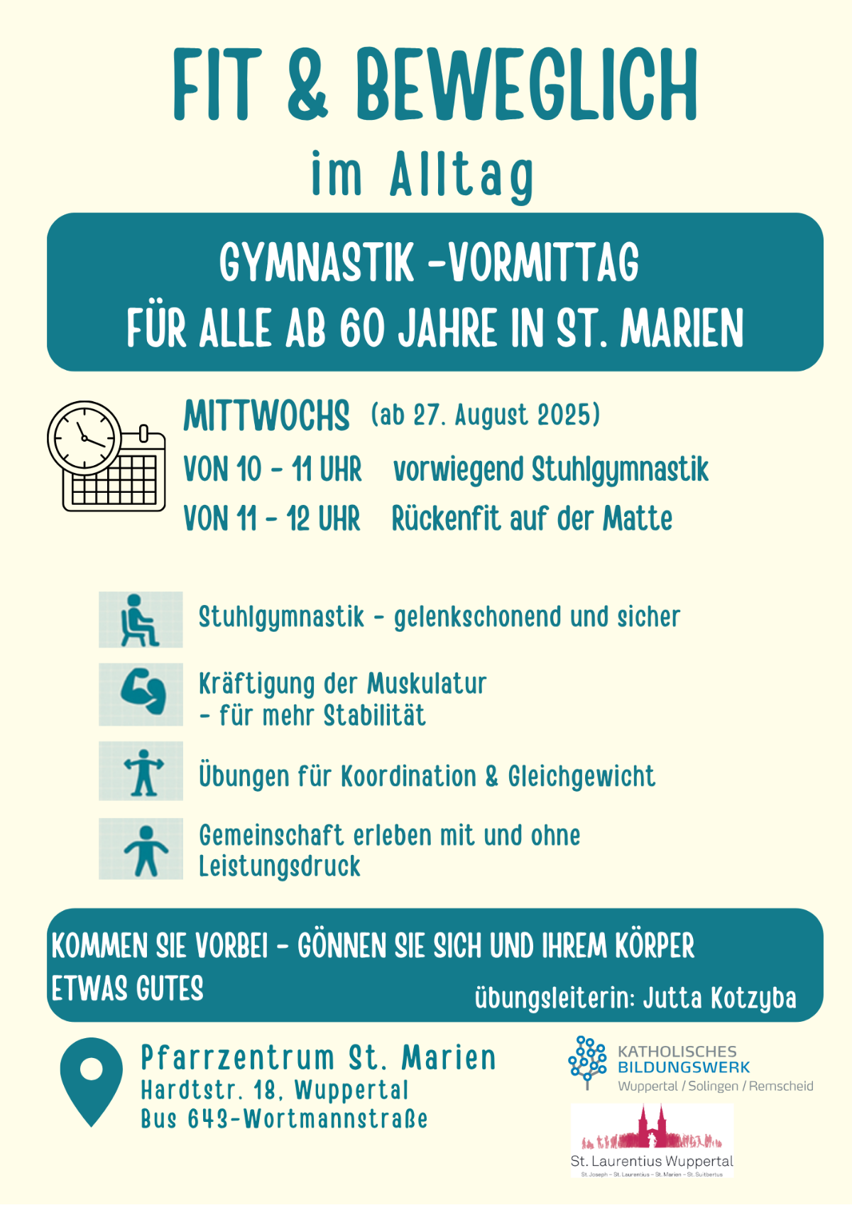 Plakat Gymnastikkurs Sankt Marien